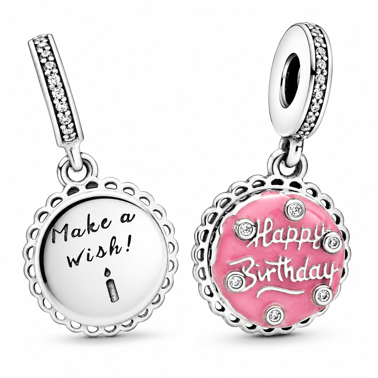 Birthday Cake Dangle Charm S925 Sterling Silver