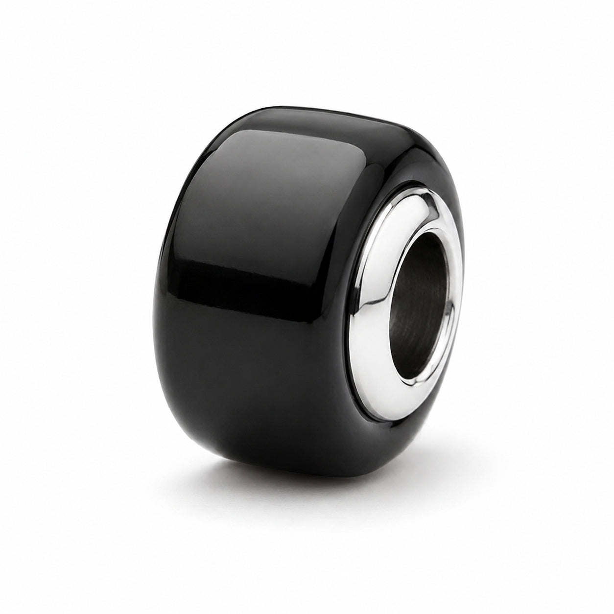 Black Mini Murano Glass Charm Hallmarked S925 Sterling Silver