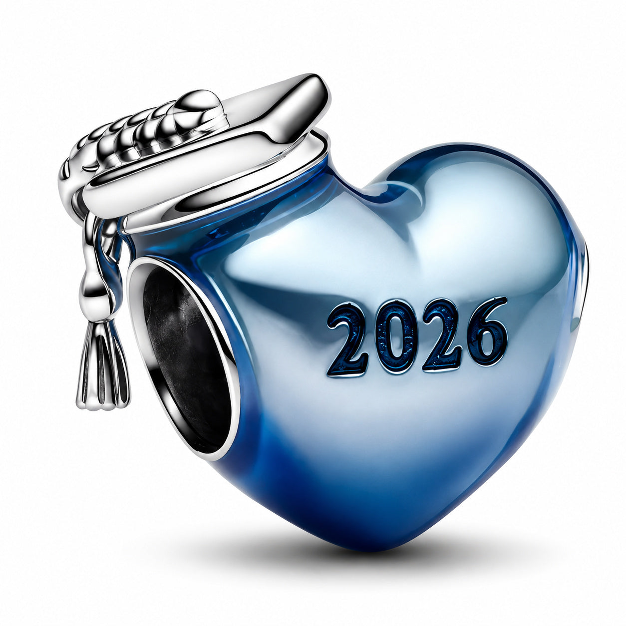 Graduation 2026 Blue Heart Charm Hallmarked S925 Sterling Silver