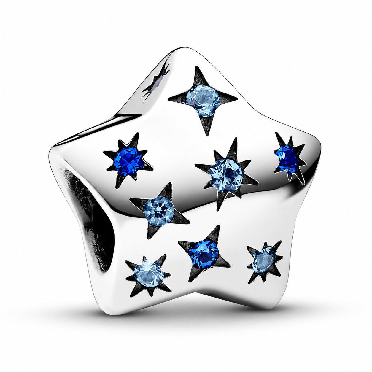 Bold Sparkling Star Charm S925 Sterling Silver