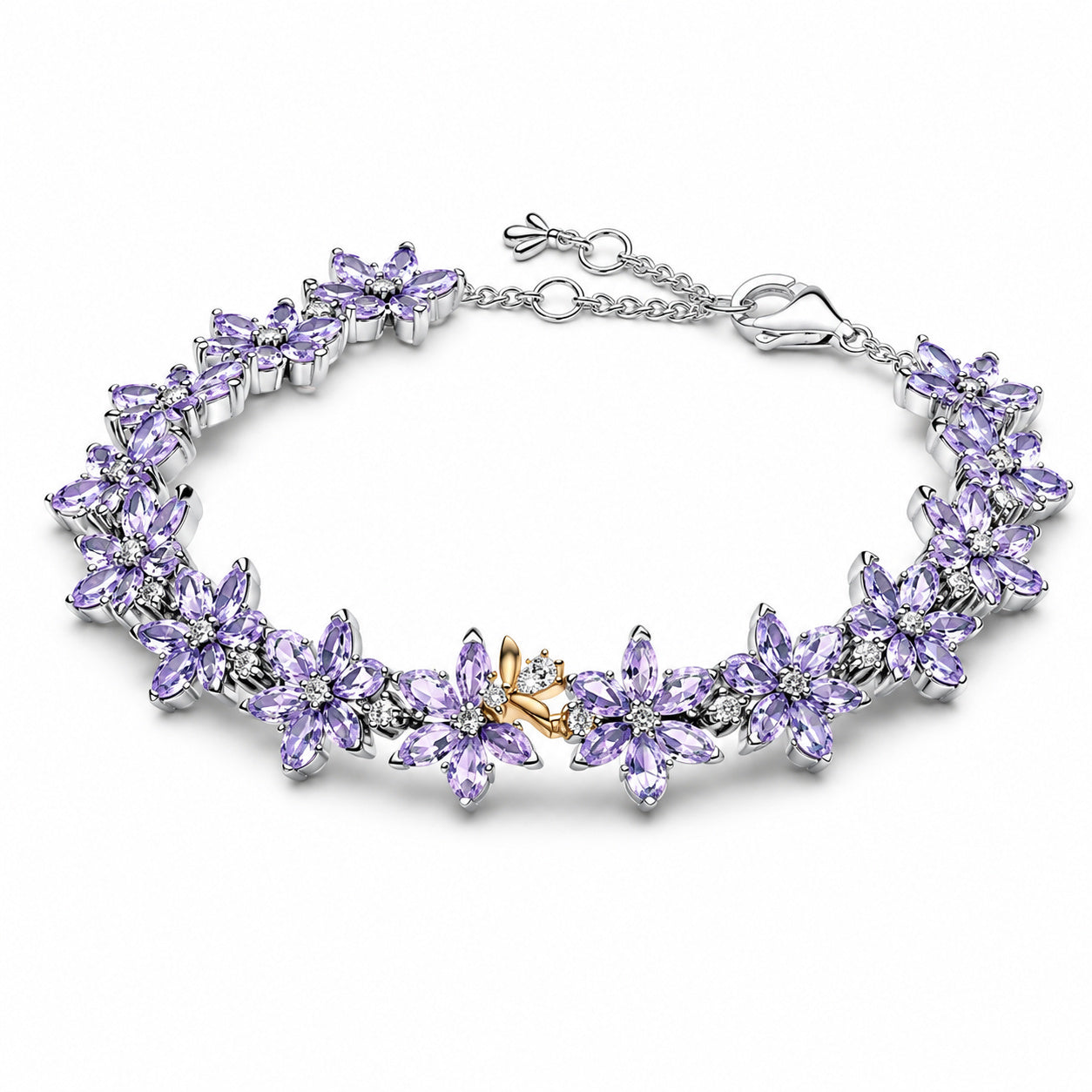 Bridgerton Herbarium & Bee Tennis Bracelet Hallmarked S925 Sterling Silver
