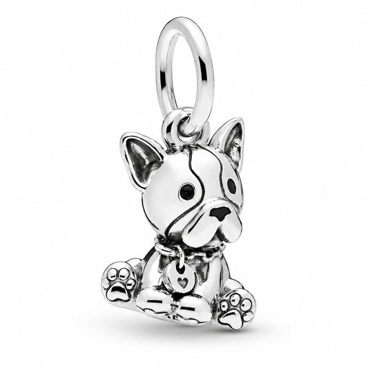 Bulldog Puppy Charm Hallmarked S925 Sterling Silver