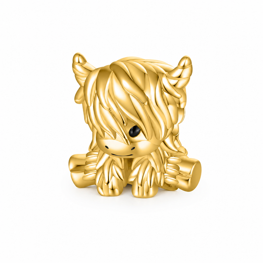 Scottish Highland Cow Charm Hallmarked S925 Sterling Silver