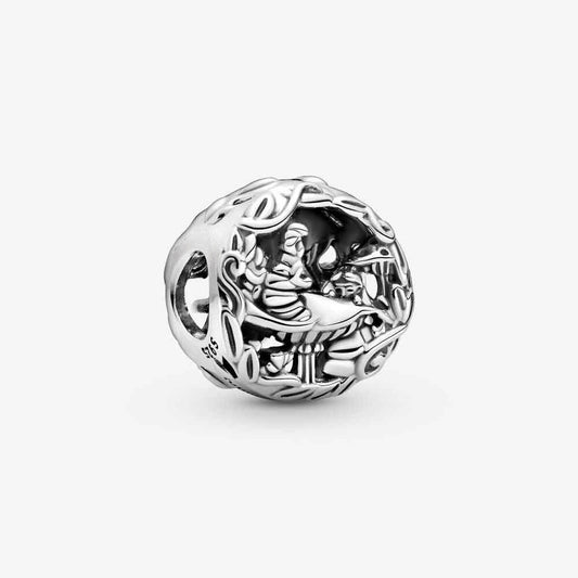 Disney Alice in Wonderland Cheshire Cat & Absolem Caterpillar Charm Hallmarked S925 Sterling Silver