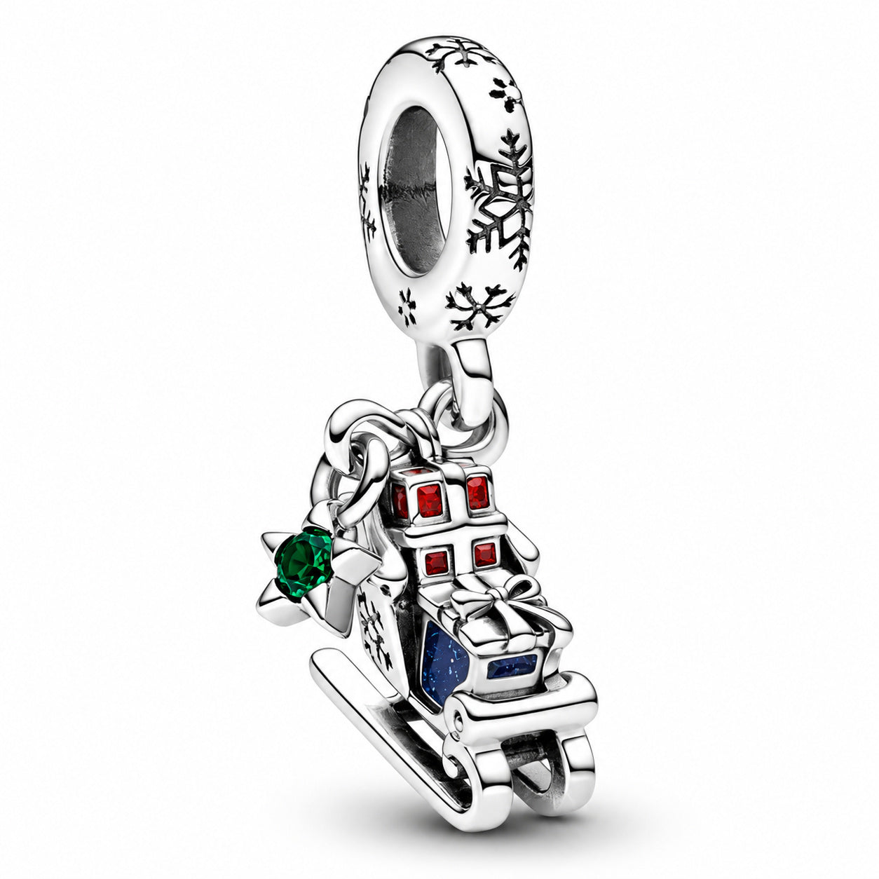 Christmas Sleigh 2023 Dangle Charm S925 Sterling Silver