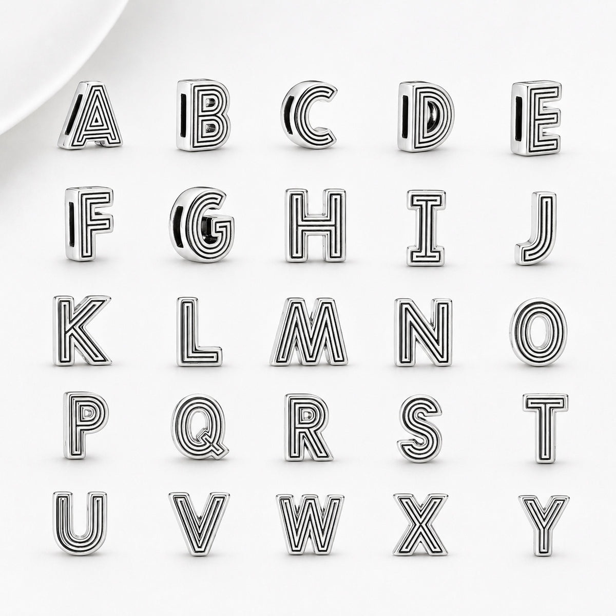 S925 Reflexion Alphabets A to Z Sterling Silver Charm Collection