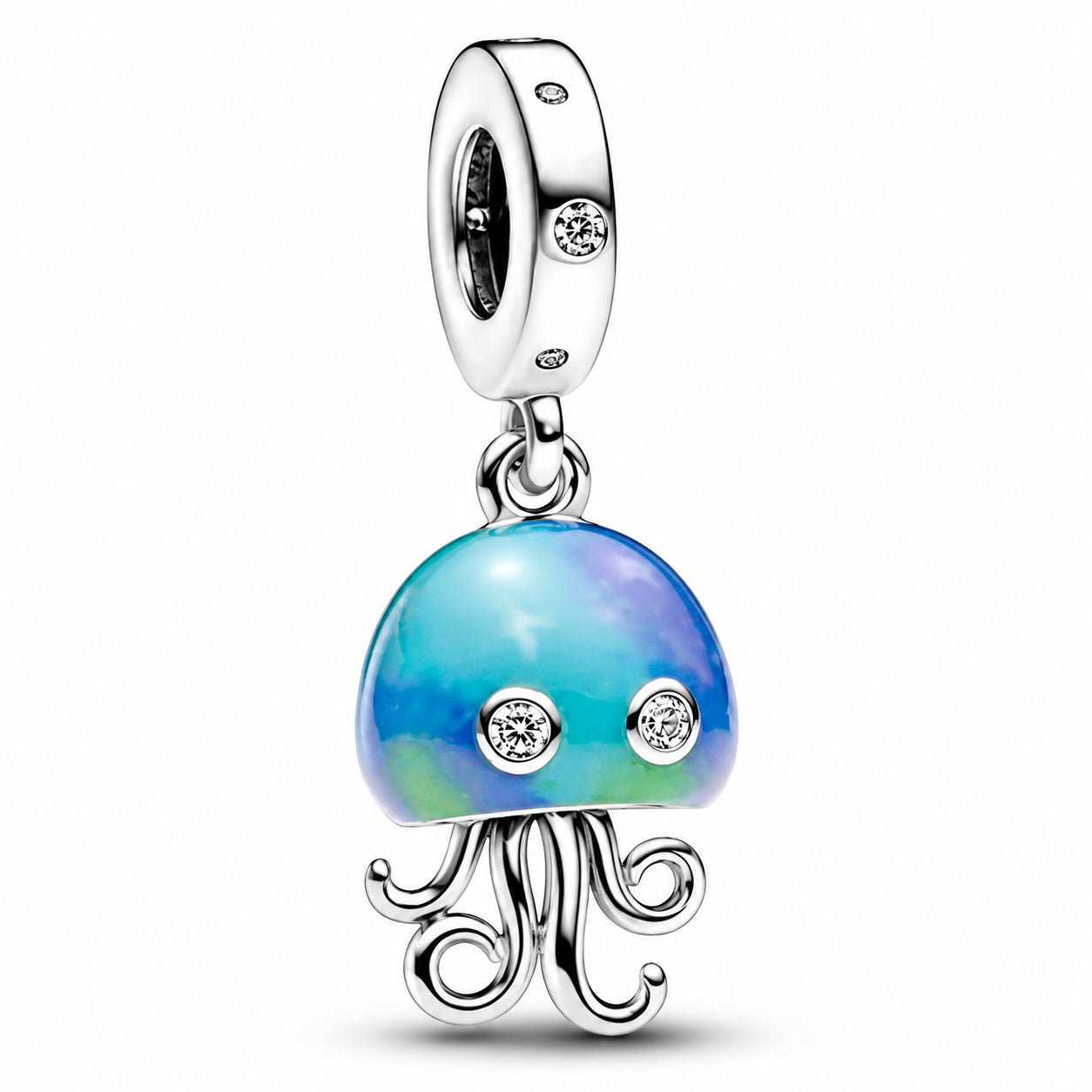 Colour-changing Jellyfish Dangle Charm S925 Sterling Silver