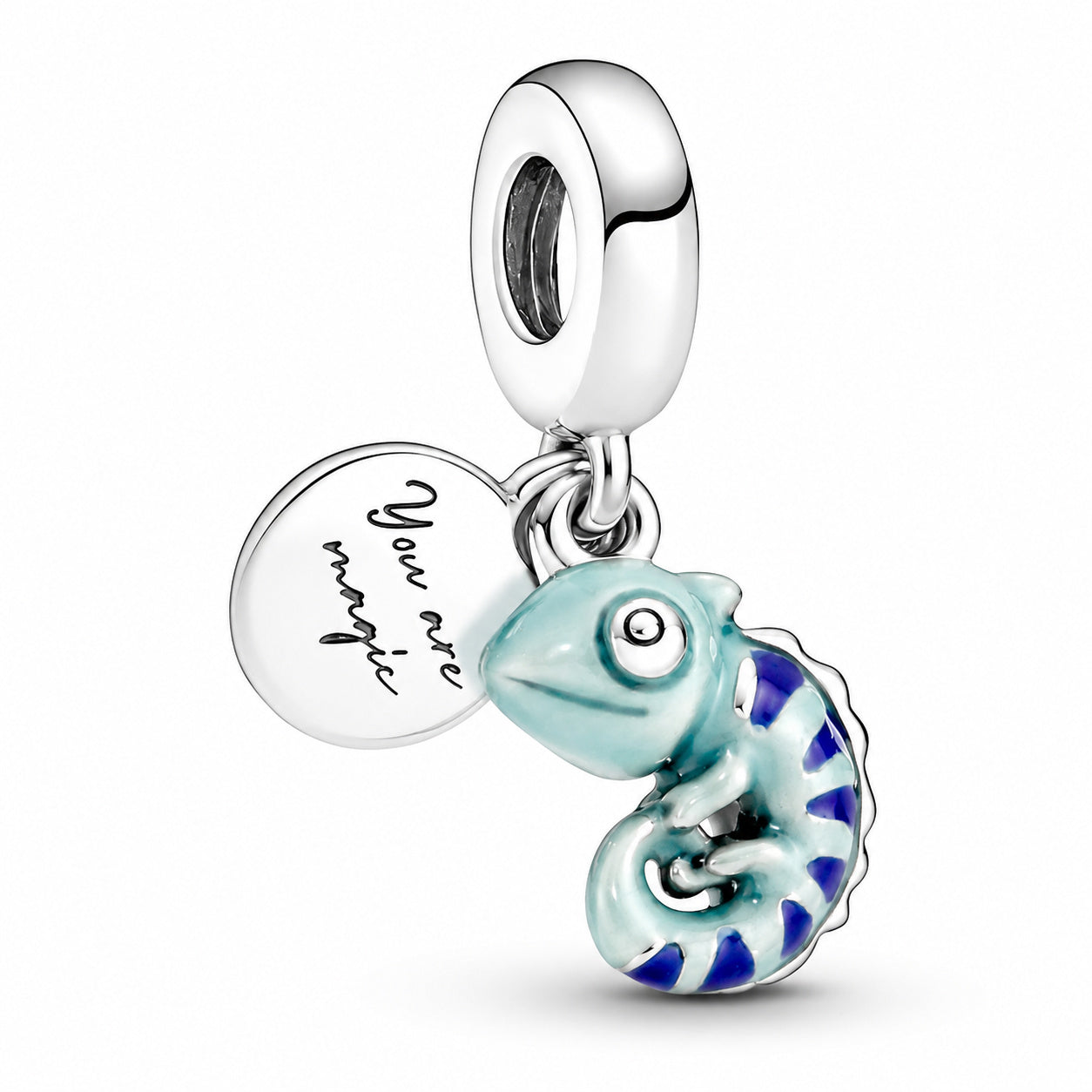 Colour Changing Chameleon Dangle Charm S925 Sterling Silver