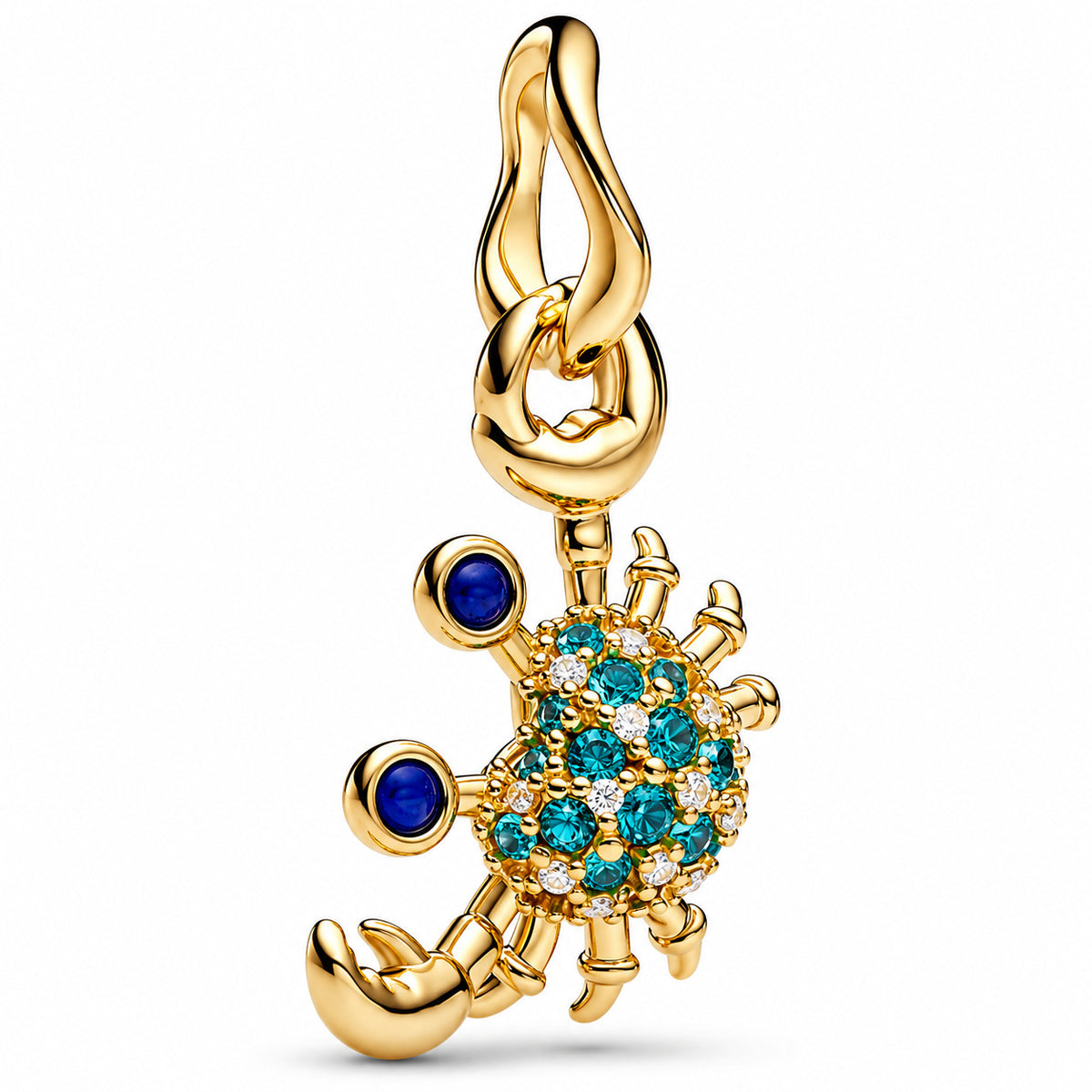 Crab Dangle Charm Hallmarked S925 Sterling Silver