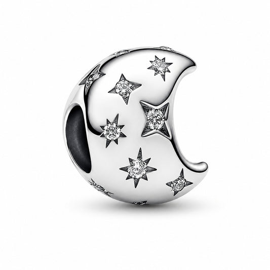 Crescent Moon Charm Hallmarked S925 Sterling Silver