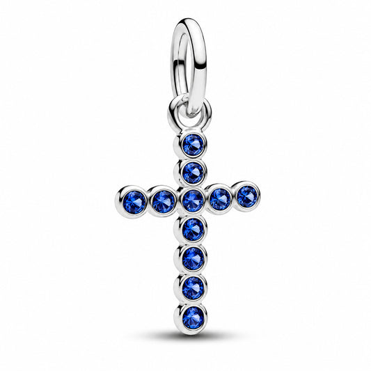 Cross Dangle Charm Hallmarked S925 Sterling Silver