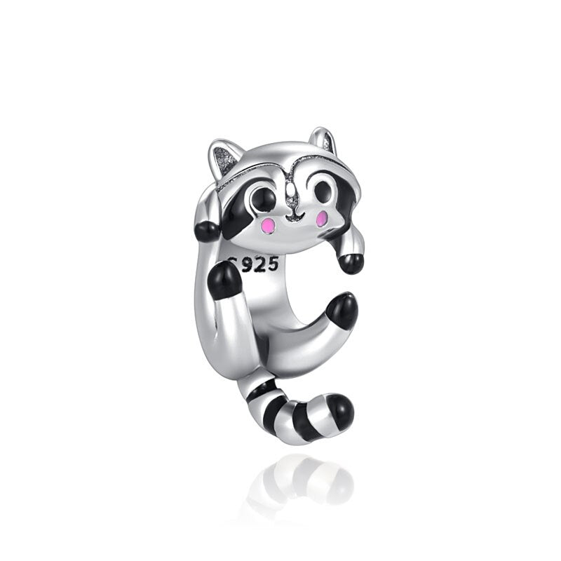 Cute Raccoon Charm Hallmarked S925 Sterling Silver