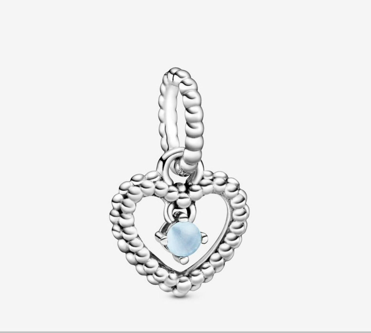 Birthstone Heart Months Dangle Silver Charm S925 Sterling Silver Charms Collection