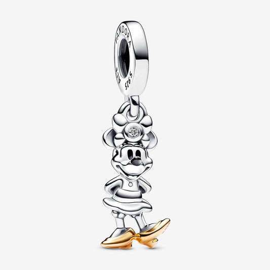 Disney 100th Anniversary Minnie Mouse Dangle Charm Hallmarked S925 Sterling Silver