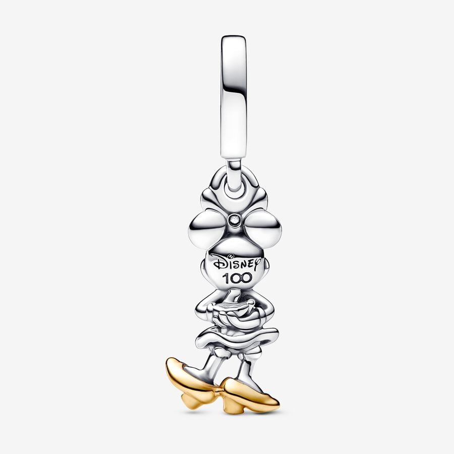 Disney 100th Anniversary Minnie Mouse Dangle Charm Hallmarked S925 Sterling Silver