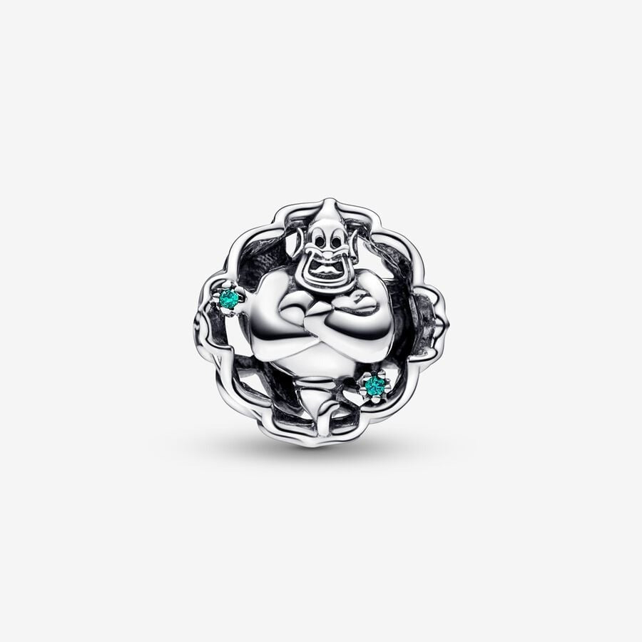 Disney Aladdin, Princess Jasmine & Genie Glow-in-the-dark Charm Hallmarked S925 Sterling Silver