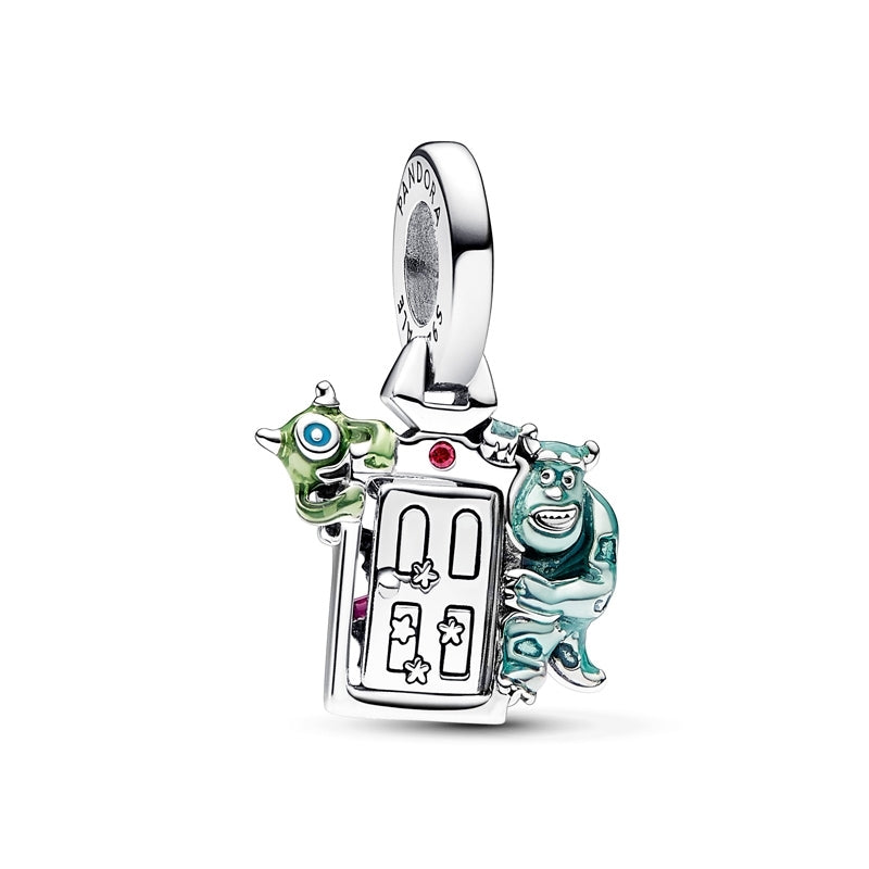 Disney Pixar Monsters, Inc. Door Dangle Charm Hallmarked S925 Sterling Silver