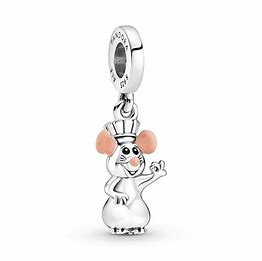 Disney Pixar Remy Mouse Dangle Charm Hallmarked S925 Sterling Silver