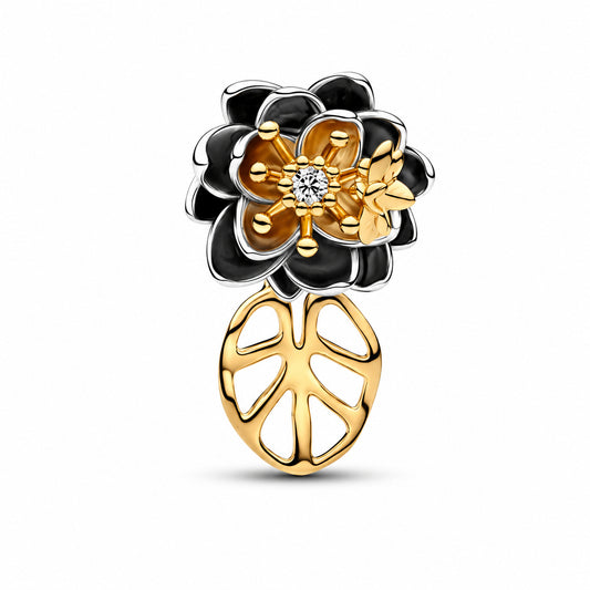 Disney Princess Tiana Water Lily Flower Charm Hallmarked S925 Sterling Silver