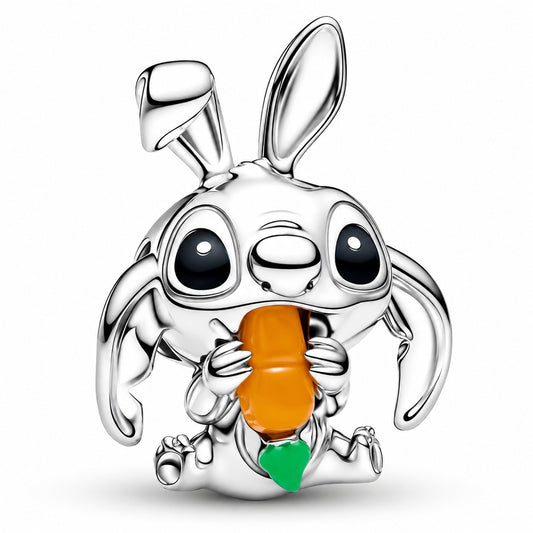 Disney Stitch Easter Bunny Charm Hallmarked S925 Sterling Silver