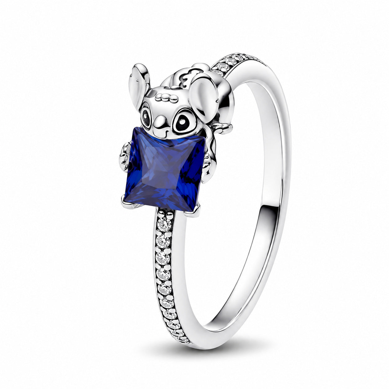 Disney Stitch & Blue Stone Sterling Silver Ring