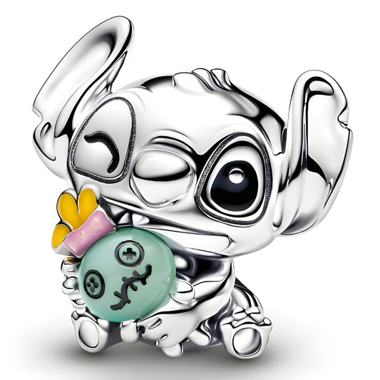 Disney Stitch & Scrump Charm Hallmarked S925 Sterling Silver