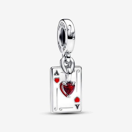 Disney Villains Queen of Hearts Double Dangle Charm Hallmarked S925 Sterling Silver