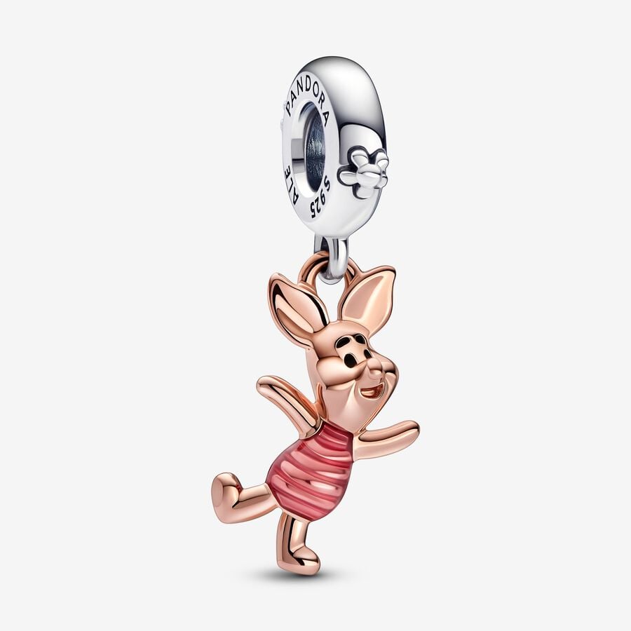 Disney Winnie the Pooh Piglet Dangle Charm Hallmarked S925 Sterling Silver