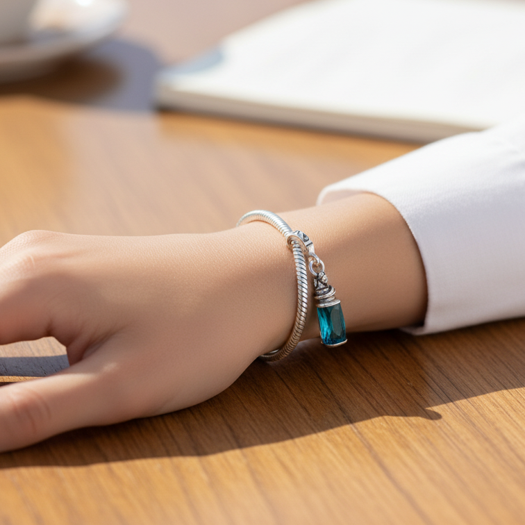 Disney Alice in Wonderland Drink Me Dangle Charm Hallmarked S925 Sterling Silver