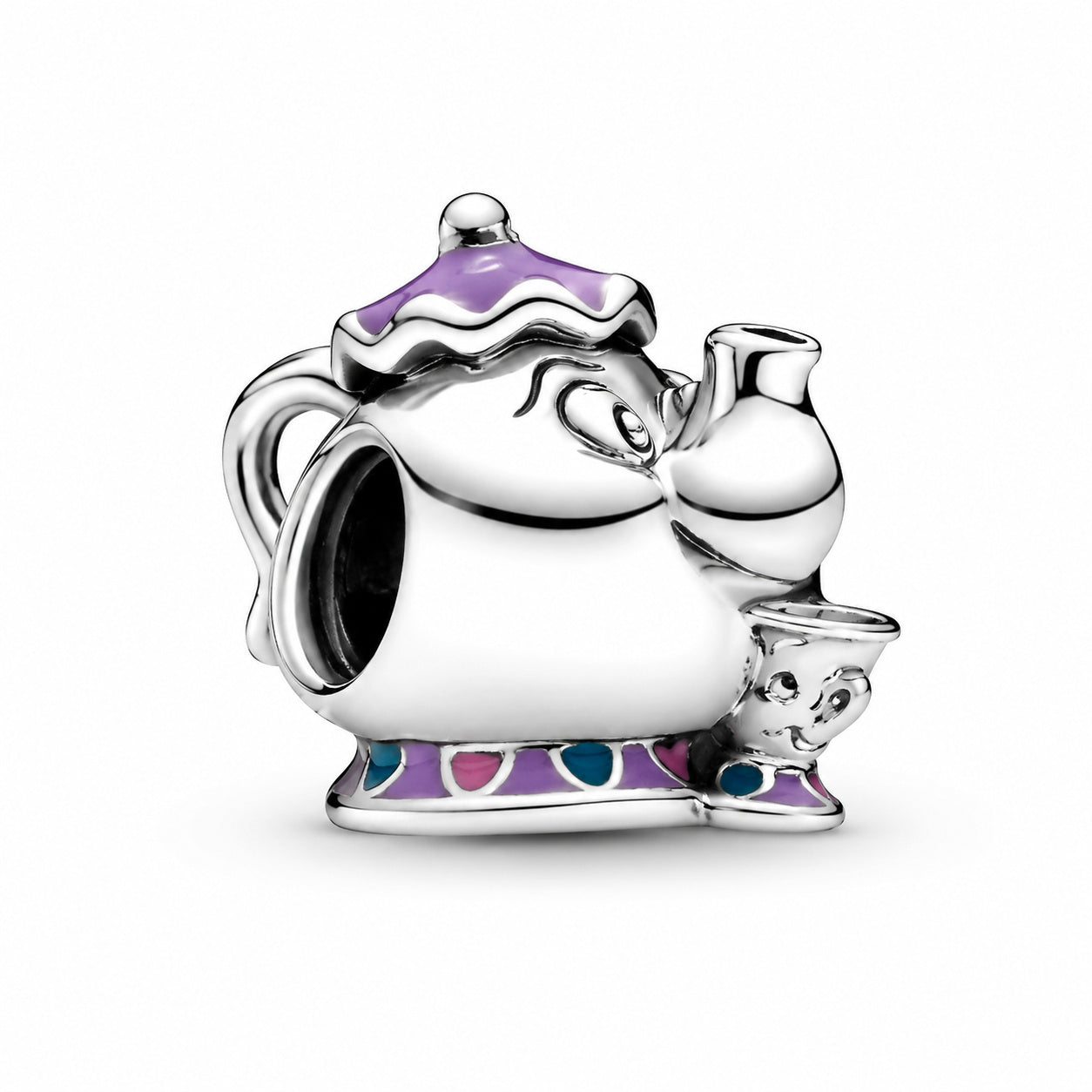 Disney Beauty & Beast Mrs Teapot Charm S925 Sterling Silver