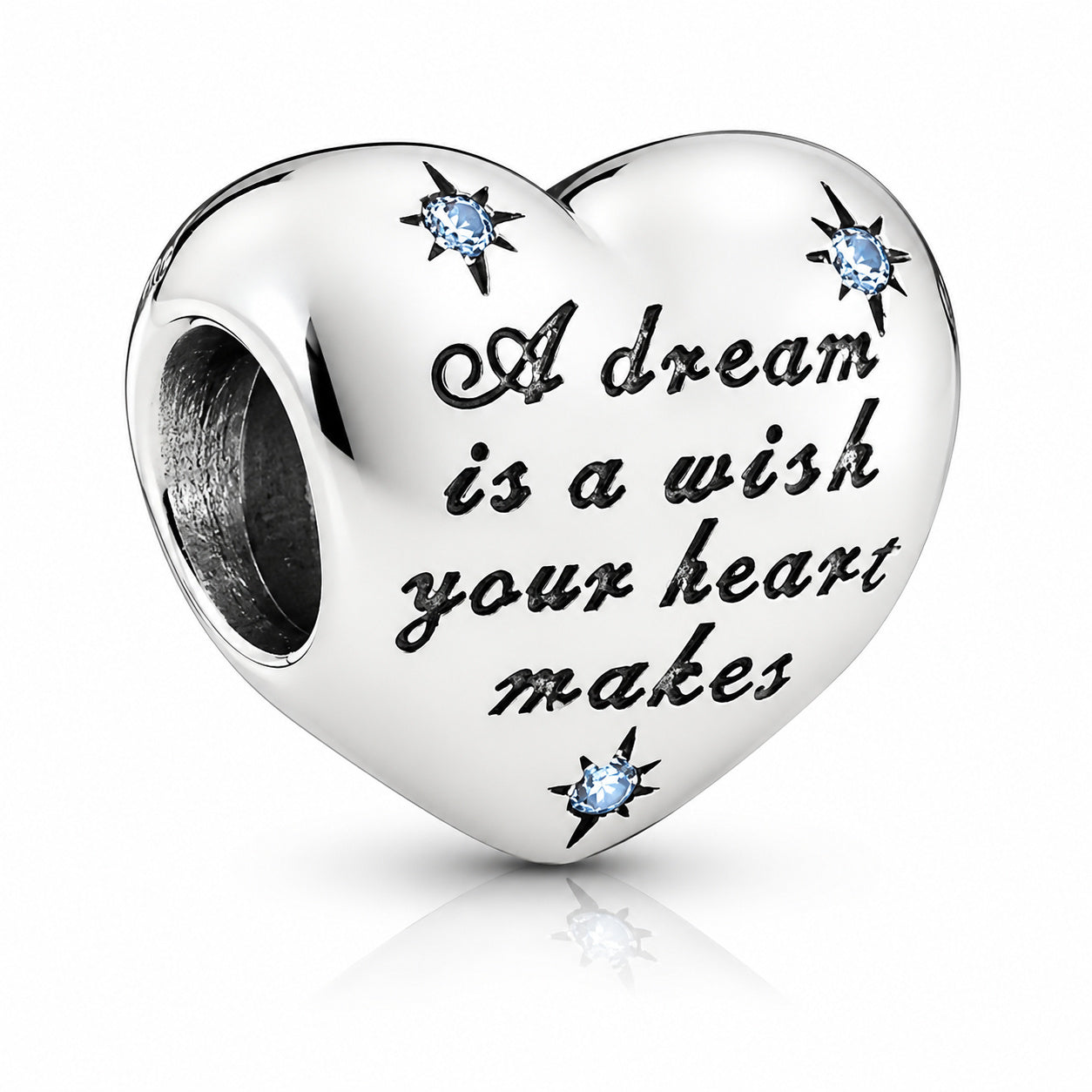 Disney Cinderella Dream Heart Charm S925 Sterling Silver