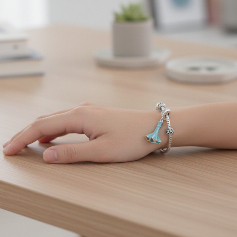 Disney Fishtail Mermaid Charm S925 Hallmarked Sterling Silver Charm