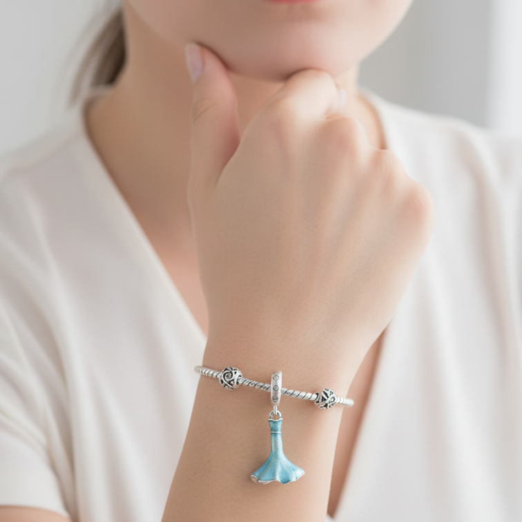 Disney Fishtail Mermaid Charm S925 Hallmarked Sterling Silver Charm