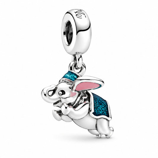 Disney Flying Dumbo Dangle Charm Hallmarked S925 Sterling Silver