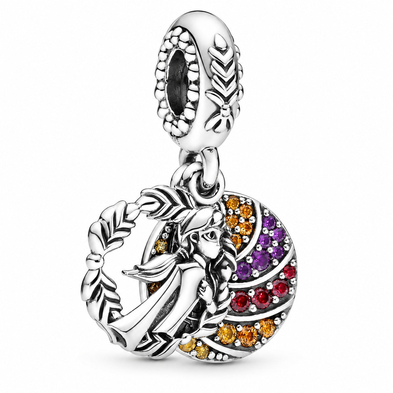 Disney Frozen Anna Dangle Charm Hallmarked S925 Sterling Silver