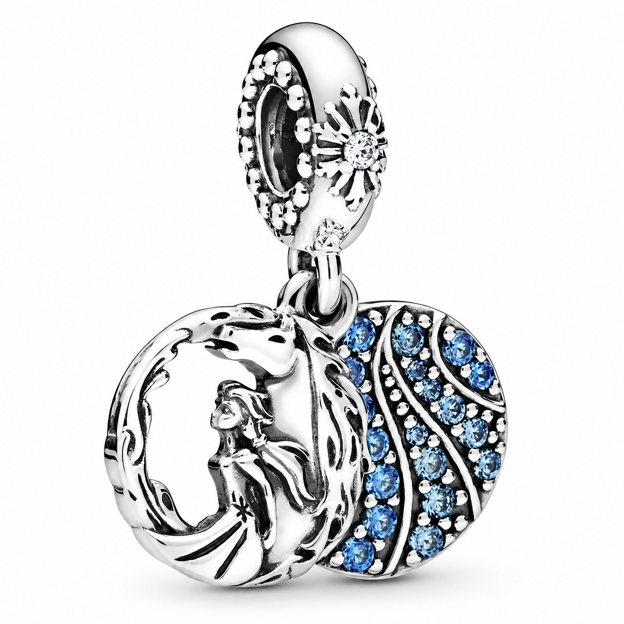 Disney Frozen Elsa & Nokk Dangle Charm S925 Sterling Silver