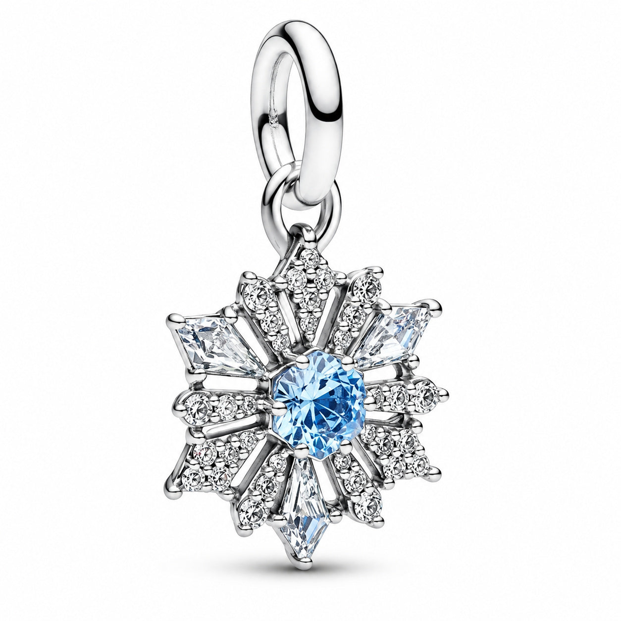Disney Frozen Queen Elsa Snowflake Dangle Charm S925 Sterling Silver