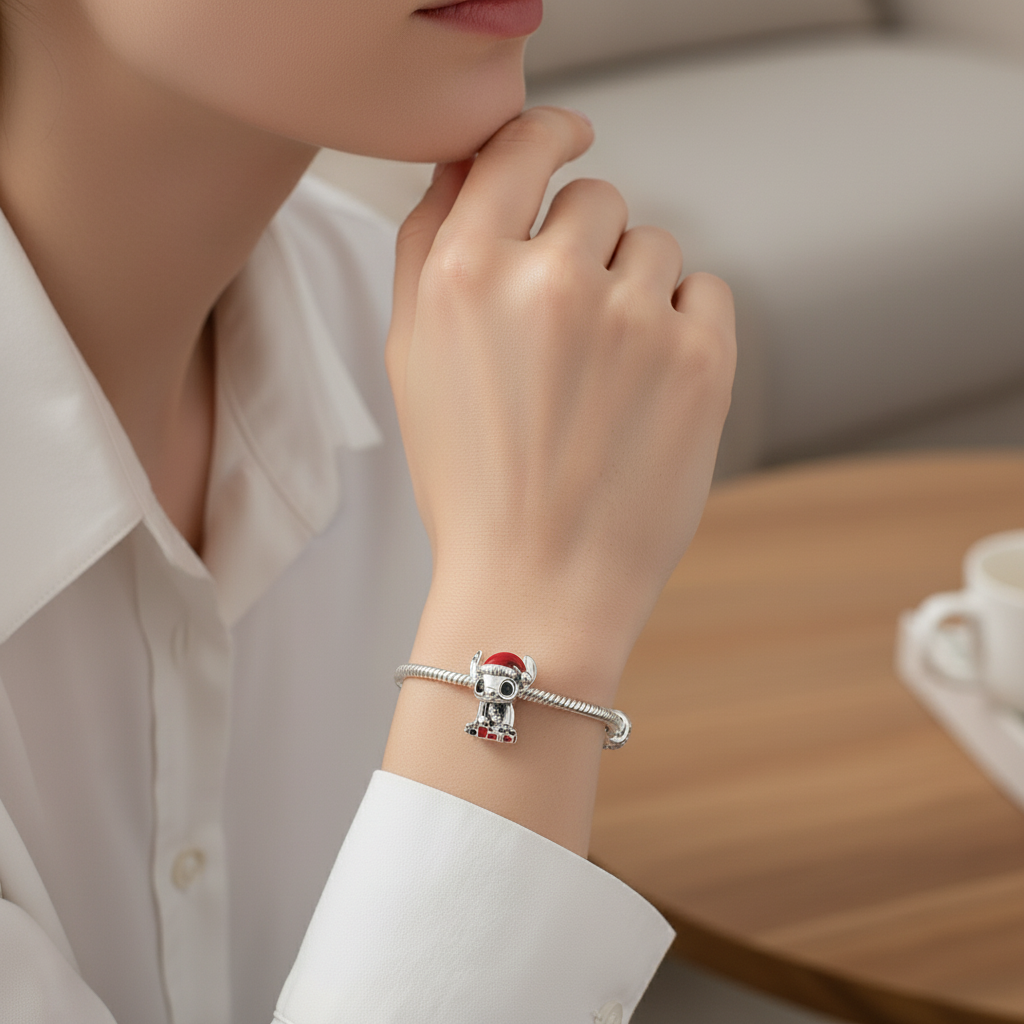 Disney Lilo Christmas Charm Hallmarked S925 Sterling Silver