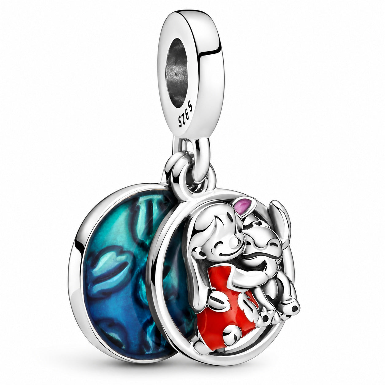 Disney Lilo & Stitch Family Dangle Charm S925 Sterling Silver