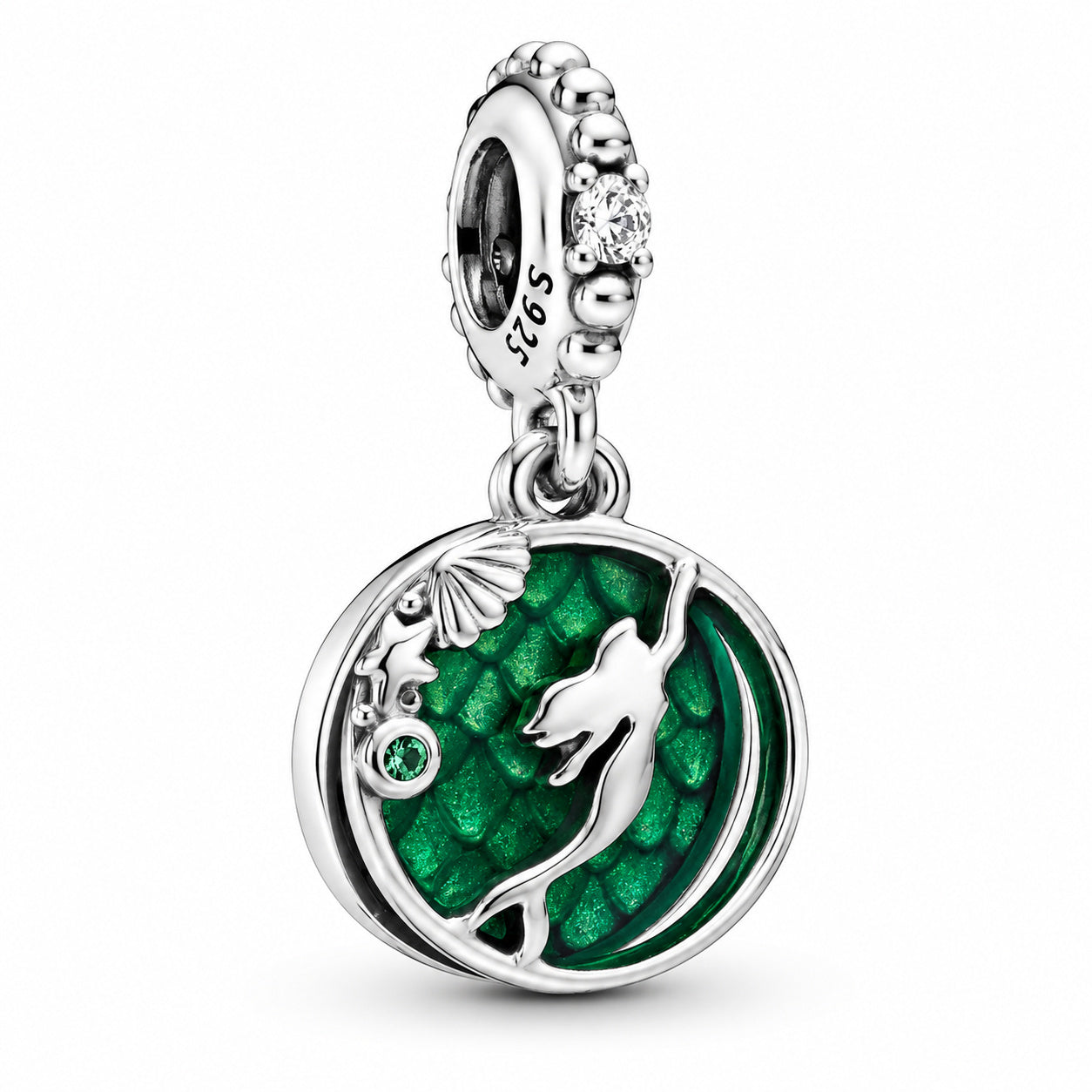Disney Little Mermaid Ariel Dangle Charm S925 Sterling Silver