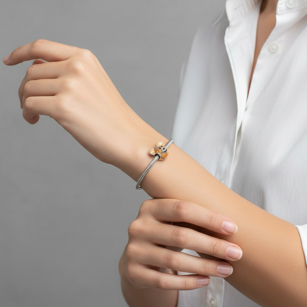 Disney Mickey Mouse Pumpkin Charm Hallmarked S925 Sterling Silver