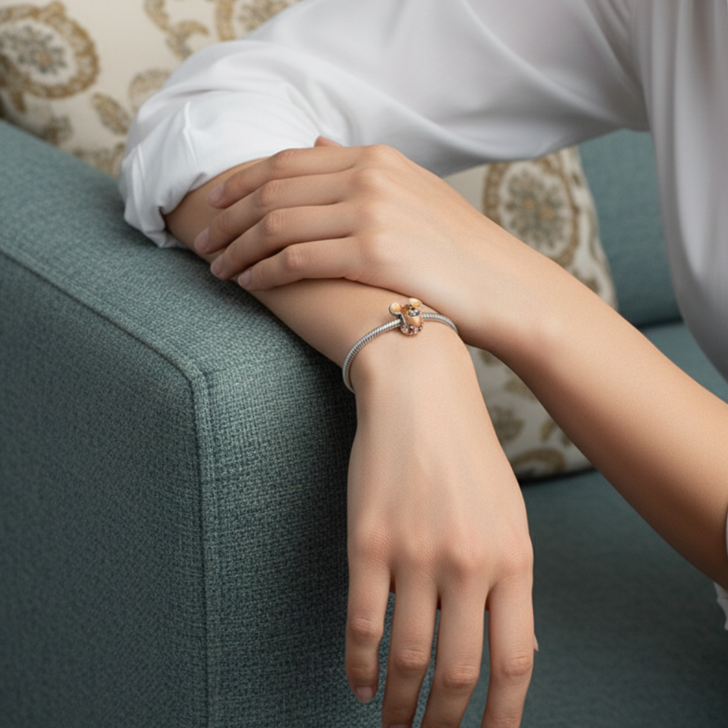 Disney Mickey Mouse Pumpkin Charm Hallmarked S925 Sterling Silver