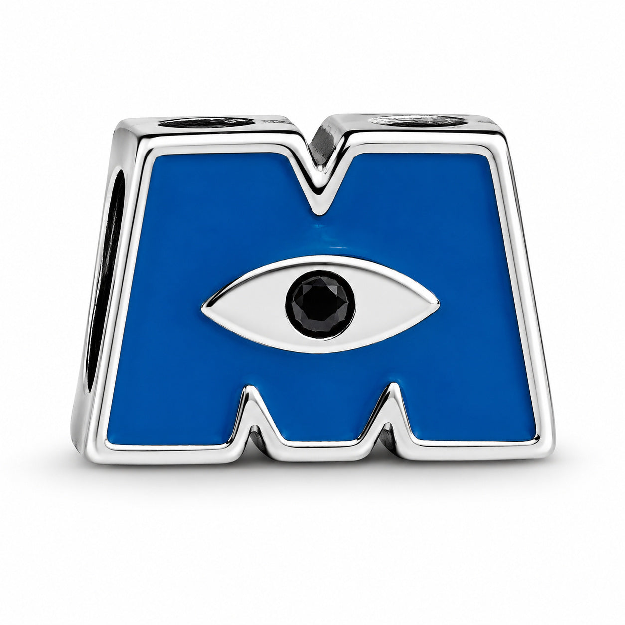 Disney Pixar Monsters, Inc. Logo M Charm Hallmarked S925 Sterling Silver