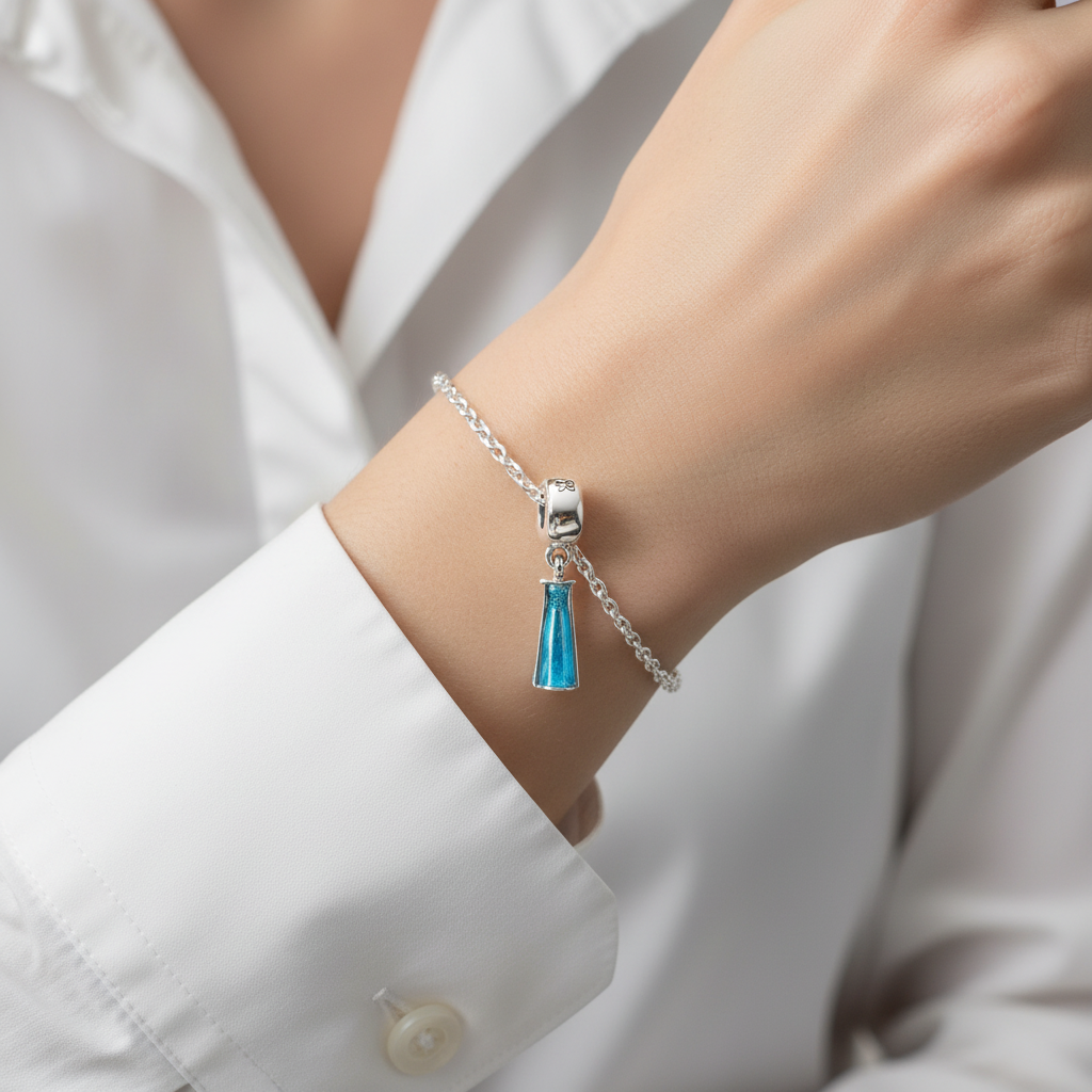 Disney Princess Elsa Dress Dangle Charm Hallmarked S925 Sterling Silver