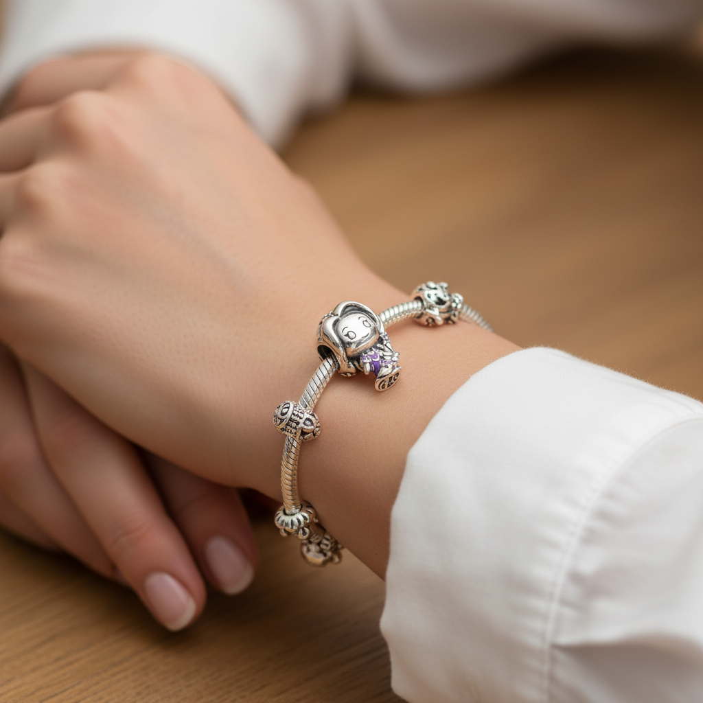 Disney Princess Rapunzel Charm Hallmarked S925 Sterling Silver