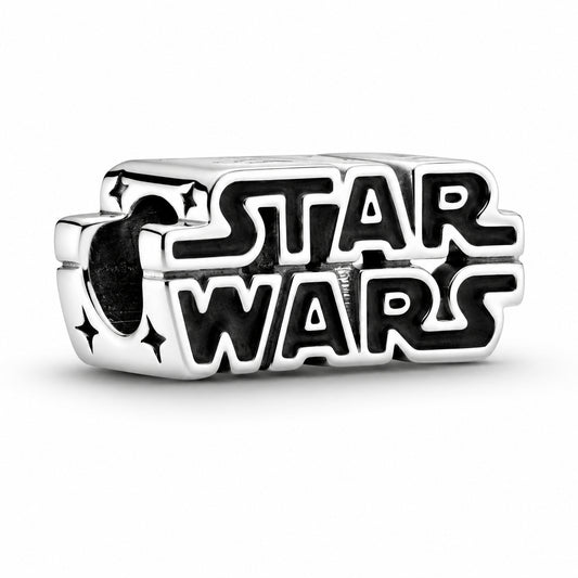 Disney Star War 3D Logo Charm Hallmarked S925 Sterling Silver