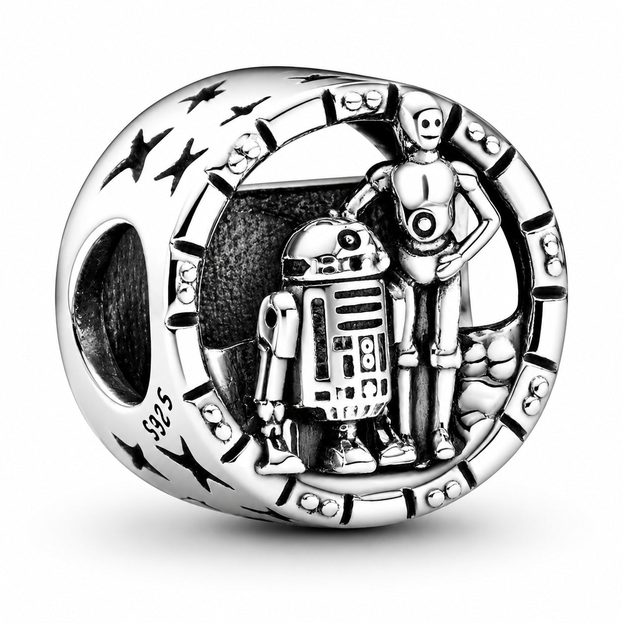 Disney Star War R2-D2 & C-3PO Charm Hallmarked S925 Sterling Silver