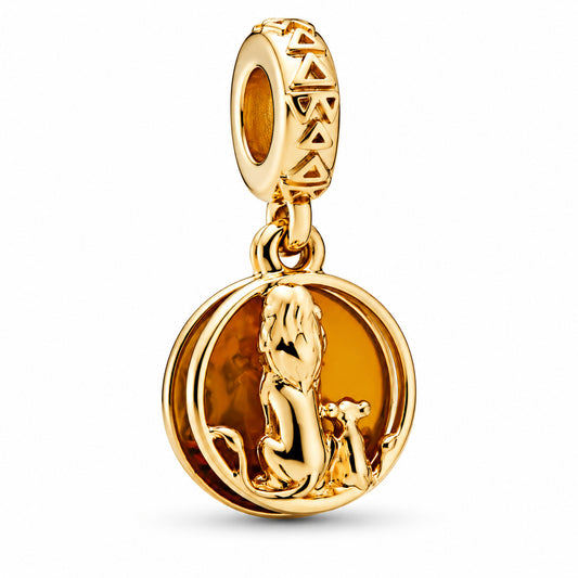 Disney The Lion King Simba & Mufasa Charm Hallmarked S925 Hallmarked Compatible Sterling Silver Charm