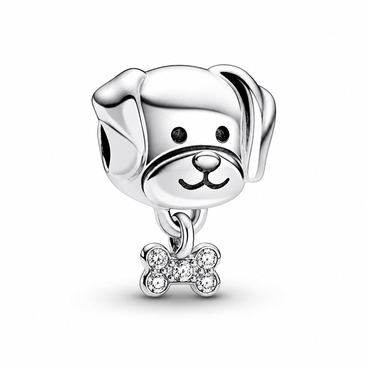 Dog & Bone Charm Hallmarked S925 Sterling Silver