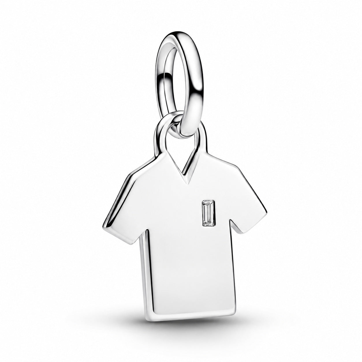 Engravable Football Shirt Dangle Charm Hallmarked S925 Sterling Silver
